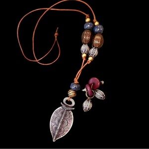 N161 Purple and Brown Boho Organic Design in Ceramic necklace and earrings